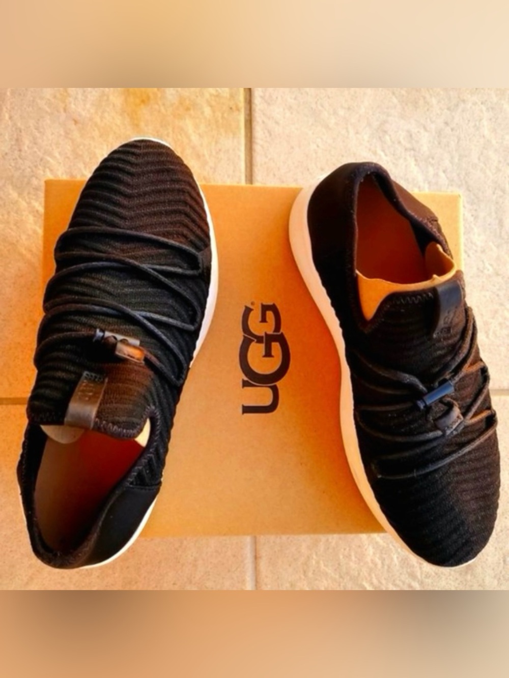 UGG black platform logo sneakers,  8